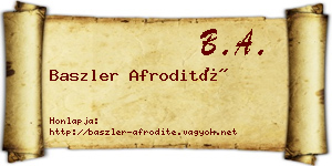 Baszler Afrodité névjegykártya